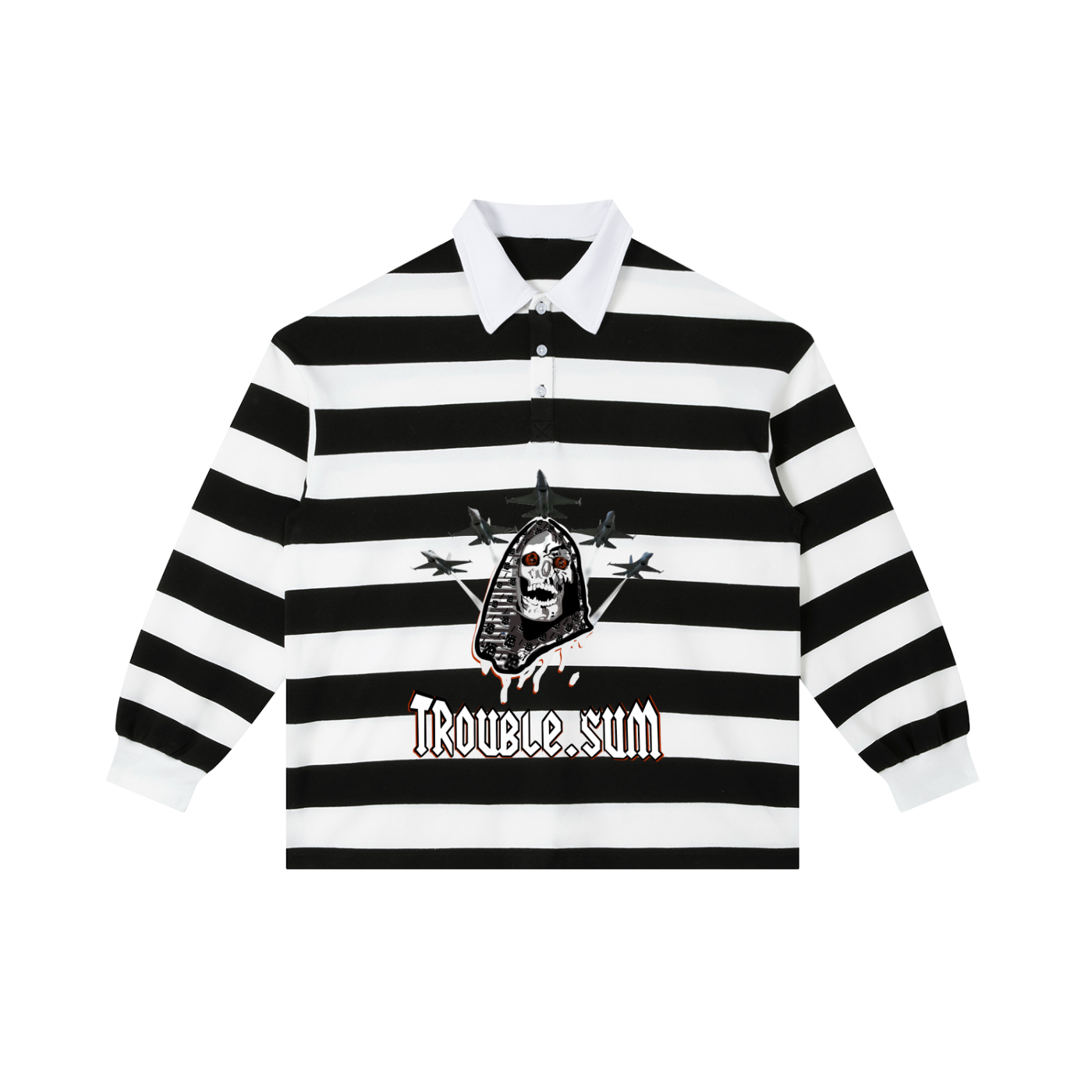 black block stripe polo shirt